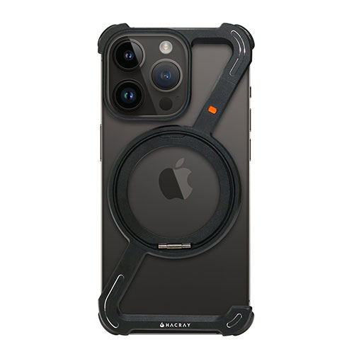 HACRAY HR27179i16PR [360 RingStandバンパー for iPhone 16 Pro アルミ・ブラック]