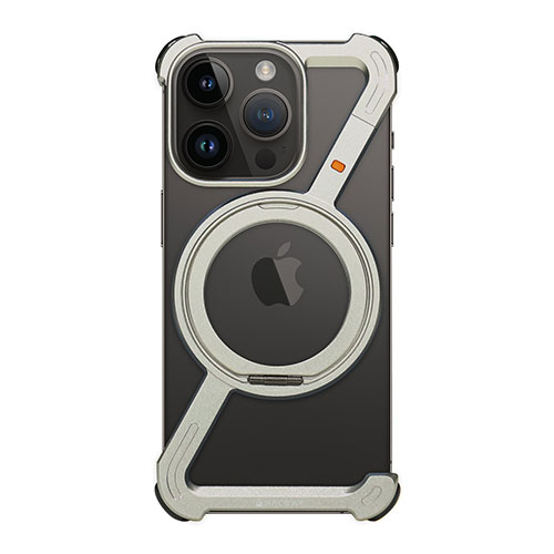 HACRAY HR27182i16PR [360 RingStandバンパー for iPhone 16 Pro アルミ・シルバー]