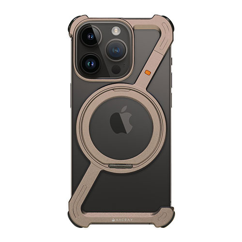 HACRAY HR27394i16PR [360 RingStandバンパー for iPhone 16 Pro アルミ・サンドブラウン]