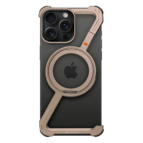 HACRAY HR27395i16PM [360 RingStandバンパー for iPhone 16 Pro Max アルミ・サンドブラウン]
