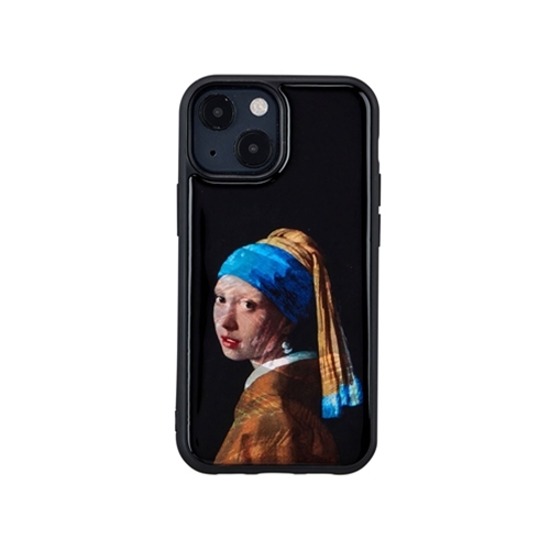 ikins I21034i13MN [天然貝ケース for iPhone 13 mini 真珠の耳飾りの少女]