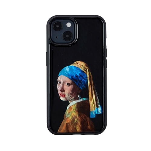 ikins I21051i13 [天然貝ケース for iPhone 13 真珠の耳飾りの少女]