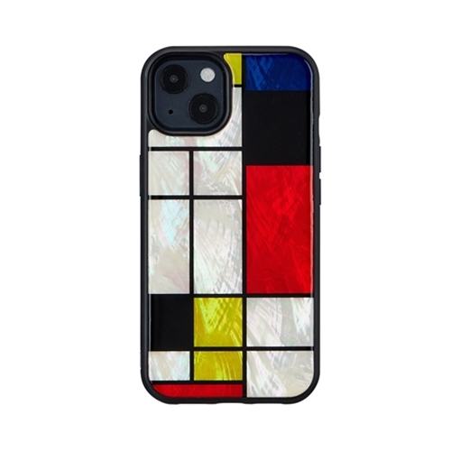 ikins I21056i13 [天然貝ケース for iPhone 13 Mondrian]