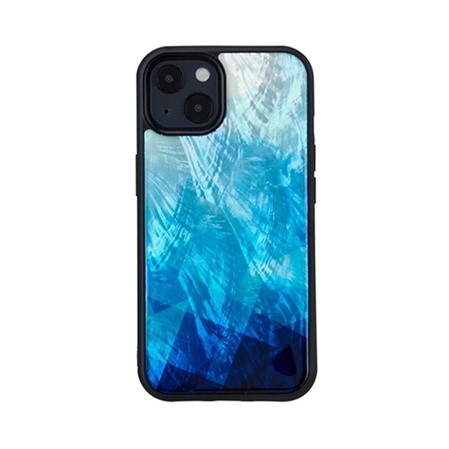 ikins I21057i13 [天然貝ケース for iPhone 13 Blue Lake]