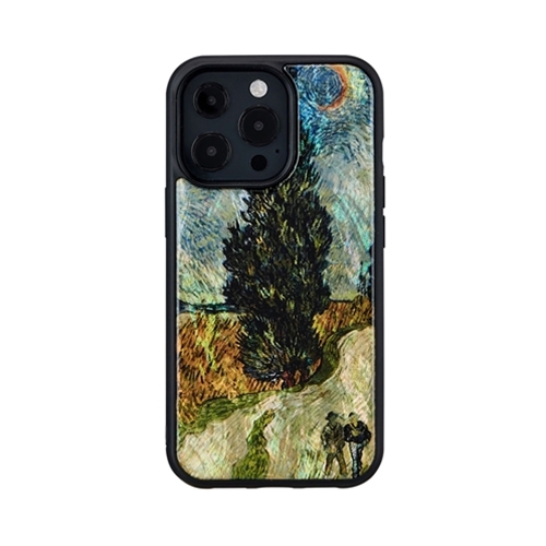 ikins I21065i13P [天然貝ケース for iPhone 13 Pro 夜のプロヴァンスの田舎道]