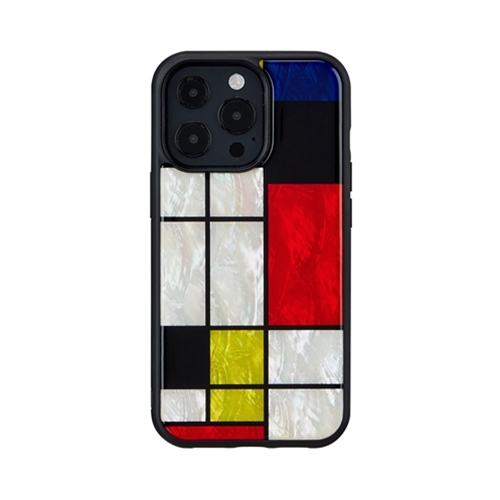 ikins I21073i13P [天然貝ケース for iPhone 13 Pro Mondrian]