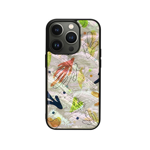 ikins I23583i14P [天然貝ケース for iPhone 14 Pro Botanik Touch 2 背面カバー型]