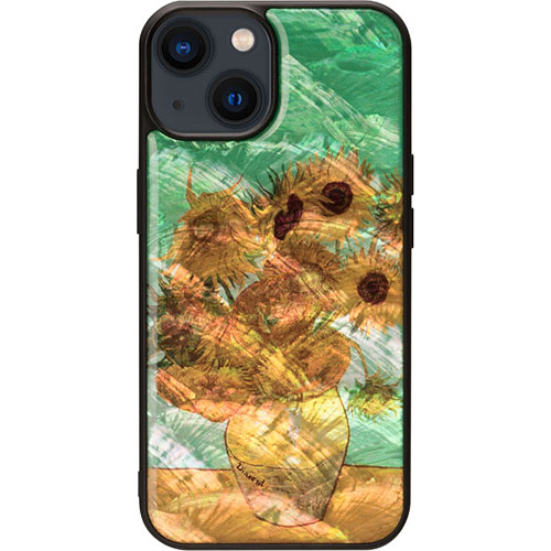 ikins I25464i15 [天然貝ケース for iPhone 15 ひまわり]