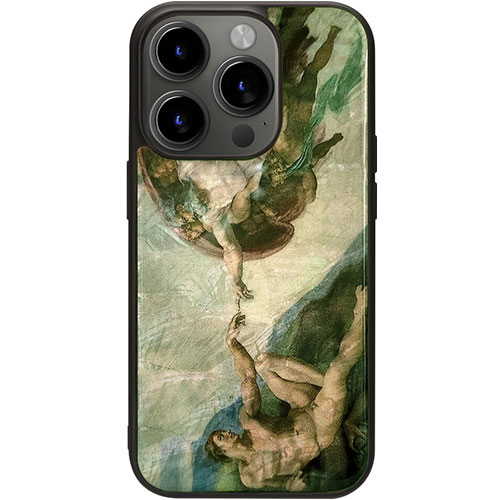 ikins I25472i15PR [天然貝ケース for iPhone 15 Pro アダムの創造]