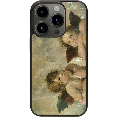ikins I25474i15PR [天然貝ケース for iPhone 15 Pro システィーナの聖母のプッティ]