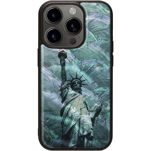 ikins I25483i15PR [天然貝ケース for iPhone 15 Pro 自由の女神]