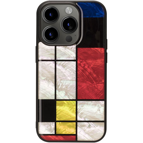 ikins I25499i15PM [天然貝ケース for iPhone 15 Pro Max Mondrian]