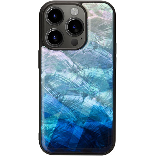 ikins I25500i15PM [天然貝ケース for iPhone 15 Pro Max Blue Lake]