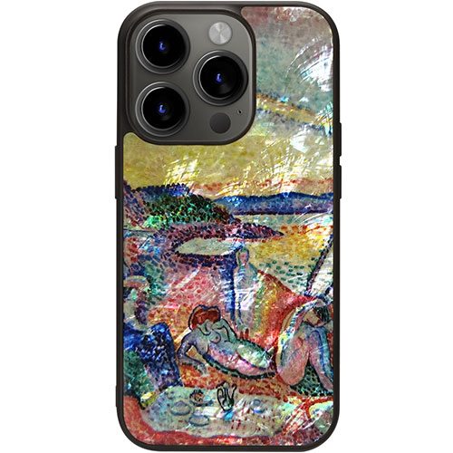 ikins I25667i15PR [天然貝ケース for iPhone 15 Pro 豪奢、静寂、逸楽]