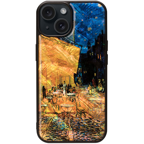 ikins I26504i15 [MagSafe対応天然貝ケース for iPhone 15 夜のカフェテラス]
