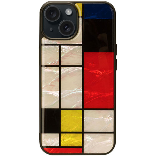 ikins I26508i15 [MagSafe対応天然貝ケース for iPhone 15 Mondrian]