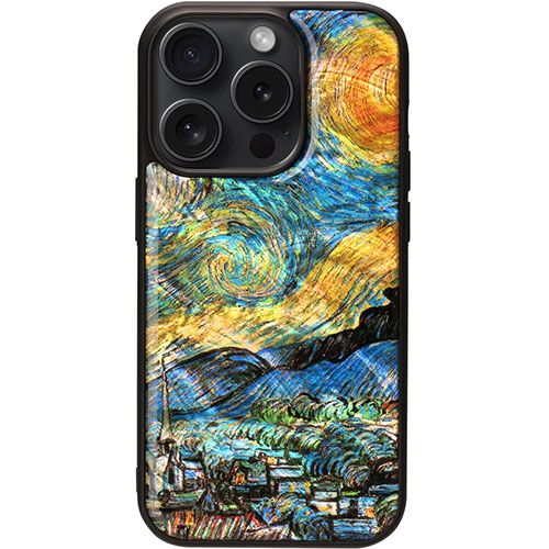 ikins I26511i15PR [MagSafe対応天然貝ケース for iPhone 15 Pro  星月夜]