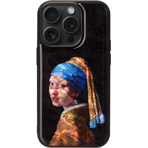 ikins I26512i15PR [MagSafe対応天然貝ケース for iPhone 15 Pro  真珠の耳飾りの少女]