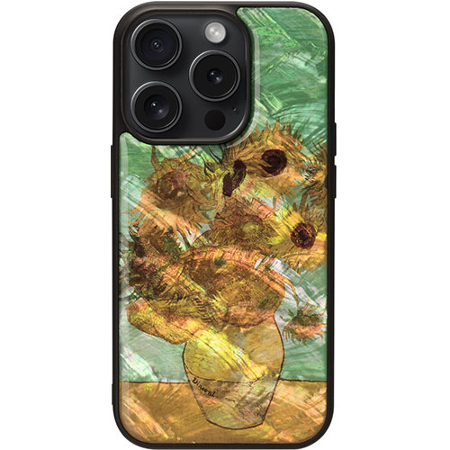 ikins I26513i15PR [MagSafe対応天然貝ケース for iPhone 15 Pro  ひまわり]