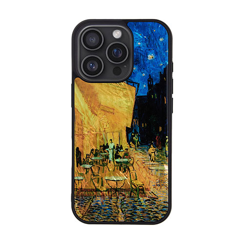 ikins I27076i16PR [MagSafe対応天然貝ケース for iPhone 16 Pro 夜のカフェテラス]