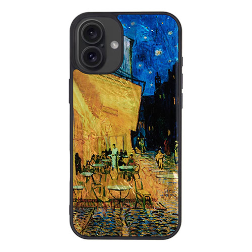ikins I27079i16PL [天然貝ケース for iPhone 16 Plus 夜のカフェテラス]