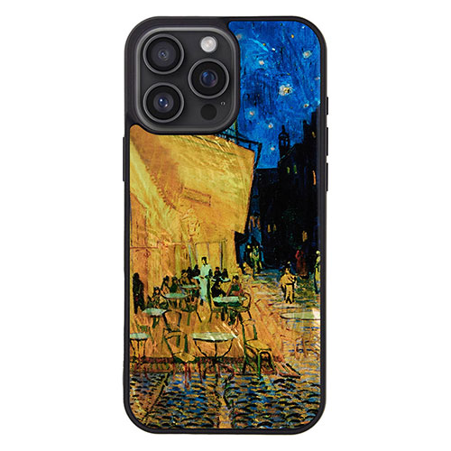ikins I27080i16PM [天然貝ケース for iPhone 16 Pro Max 夜のカフェテラス]