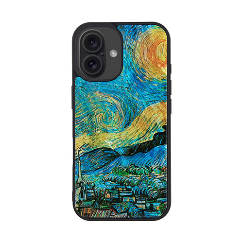 ikins I27083i16 [天然貝ケース for iPhone 16 星月夜]