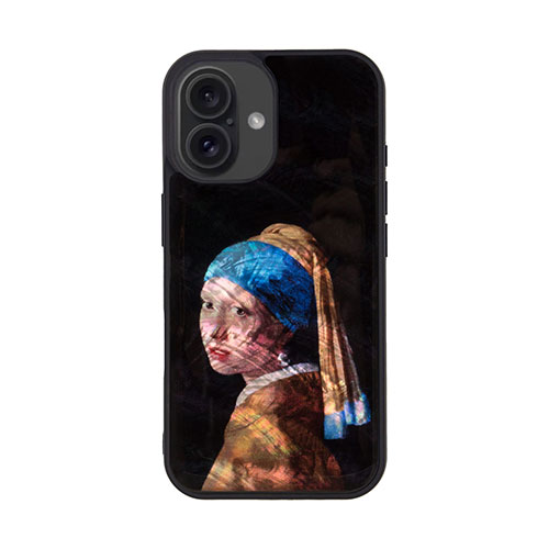 ikins I27089i16 [天然貝ケース for iPhone 16 真珠の耳飾りの少女]