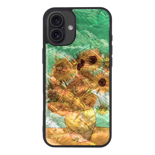ikins I27097i16PL [天然貝ケース for iPhone 16 Plus ひまわり]