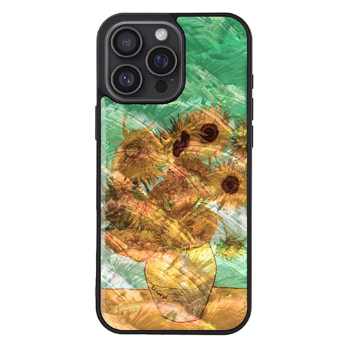 ikins I27098i16PM [天然貝ケース for iPhone 16 Pro Max ひまわり]