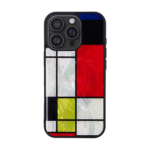 ikins I27100i16PR [MagSafe対応天然貝ケース for iPhone 16 Pro Mondrian]