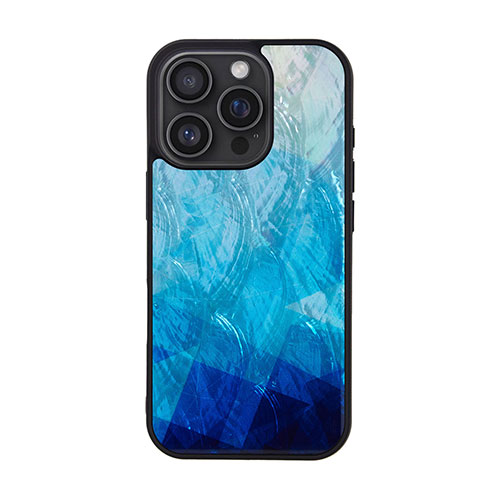 ikins I27105i16PR [MagSafe対応天然貝ケース for iPhone 16 Pro Blue Lake]