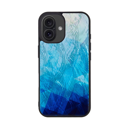 ikins I27106i16 [天然貝ケース for iPhone 16 Blue Lake]