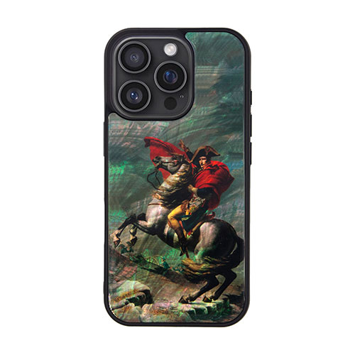ikins I27126i16PR [天然貝ケース for iPhone 16 Pro ナポレオン サンベルナール峠]