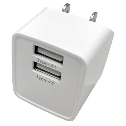 磁気研究所 HD-AC2U12WH [USB充電器 12W Type-Ax2ポート スイングプラグ採用 ホワイト]