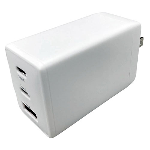 磁気研究所 HD-AC3P65WH [USB充電器 PD65W GaN採用 Type-Cx2/Type-Ax1 スイングプラグ採用 ホワイト]