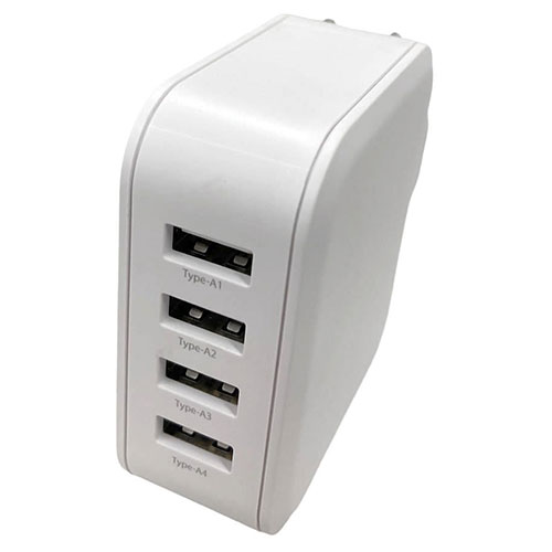 磁気研究所 HD-AC4U24WH [USB充電器 24W Type-Ax4ポート スイングプラグ採用 ホワイト]