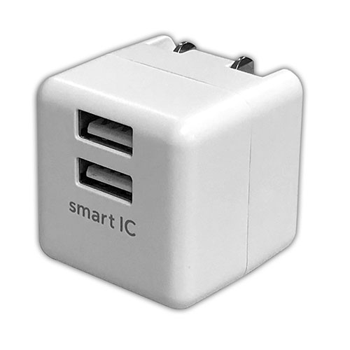 磁気研究所 HDACUS2PWHX5 [【5個セット】 2ポートUSB急速充電器 ACアダプター 2.4A 超小型 折りたたみ式]