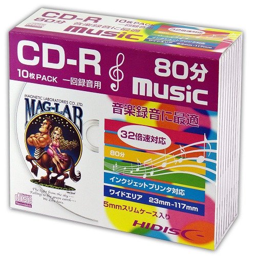 磁気研究所 HDCR80GMP10SCX5 [【10P×5セット】 CD-R 音楽用5mmスリムケース]