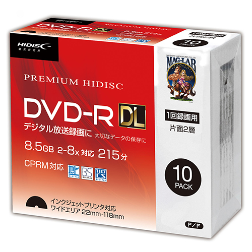 磁気研究所 HDDR21JCP10SCX10 [10個セット DVD-R DL 8倍速対応 8.5GB 1回 CPRM対応 録画用 10枚　スリムケース入り]