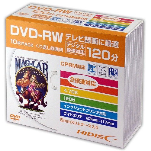 磁気研究所 HDDRW12NCP10SCX5 [【10P×5セット】 DVD-RW 録画用5mmスリムケース]