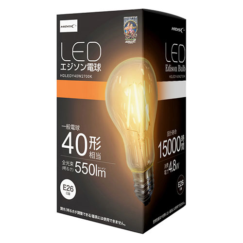 磁気研究所 HDLEDY40W2700K [LED電球(エジソン電球40形相当)]
