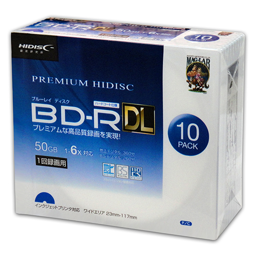 磁気研究所 HDVBR50RP10SCX10 [10個セット PREMIUM BD-R DL 1回録画 6倍速 50GB 10枚 スリムケース]