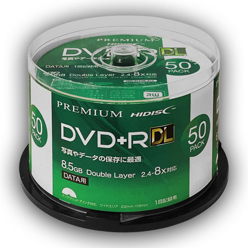 磁気研究所 HDVD+R85HP50 [データ用 DVD+R DL 片面2層 8.5GB 50枚 8倍速対応 インクジェットプリンタ対応]