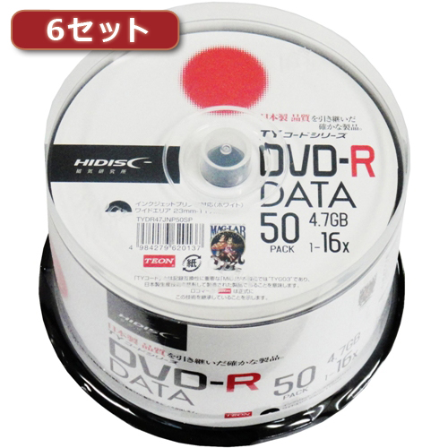 磁気研究所 TYDR47JNP50SPX6 [300枚セット(50枚X6個) DVD-R(データ用)高品質]