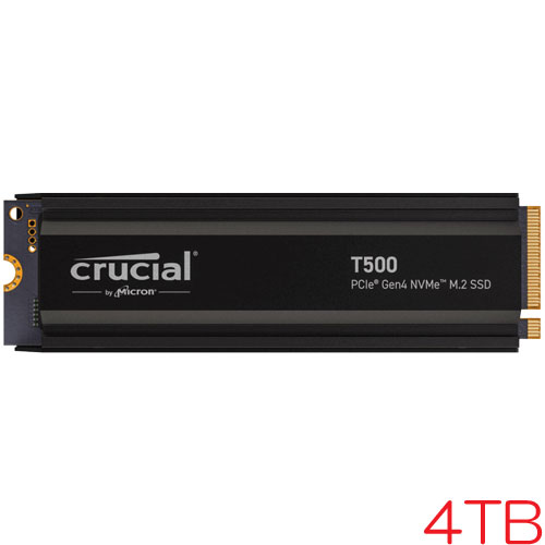 クルーシャル CT4000T500SSD5JP [4TB T500 SSD with heatsink M.2(2280) NVMe PCIe Gen 4 x4 2400TBW 国内正規代理店品]