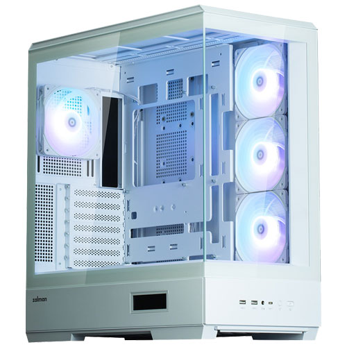 ZALMAN P50 DS WHITE [ATXミドルタワーケース ピラーレスデザイン 4×120mm ARGBファン搭載 ホワイト]