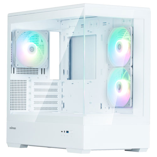 ZALMAN P30 White V2 [microATXミニタワーケース ピラーレスデザイン 120mm ARGBファン×3基搭載 ホワイト]