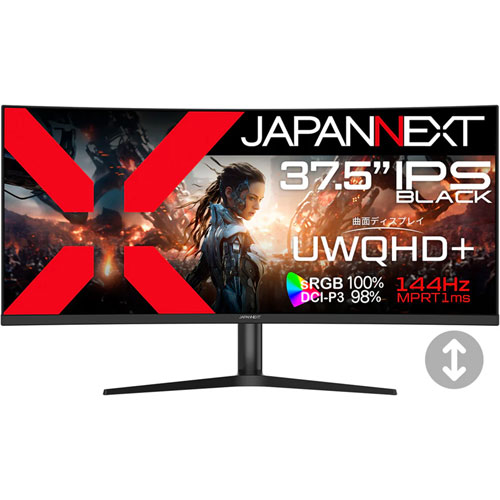 JAPANNEXT JN-IB375C144UQR-H [ゲーミングディスプレイ 37.5型/3840×1600/ブラック]