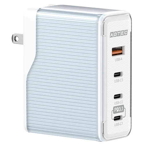 アドテック APD-V150AC3-BL [PD充電器 合計150W (最大140W) Type-C×3＋Type-A×1、PD3.1対応 ブルー]